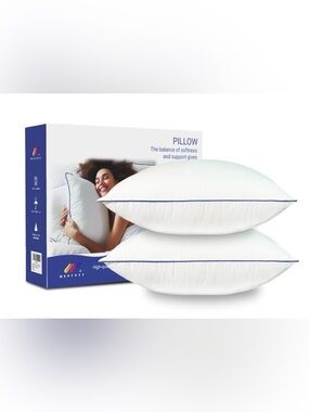 Hypoallergenic Pillow Inserts White 18x18” (2-pack) OEKO-TEX Cert. Virgin Fiber